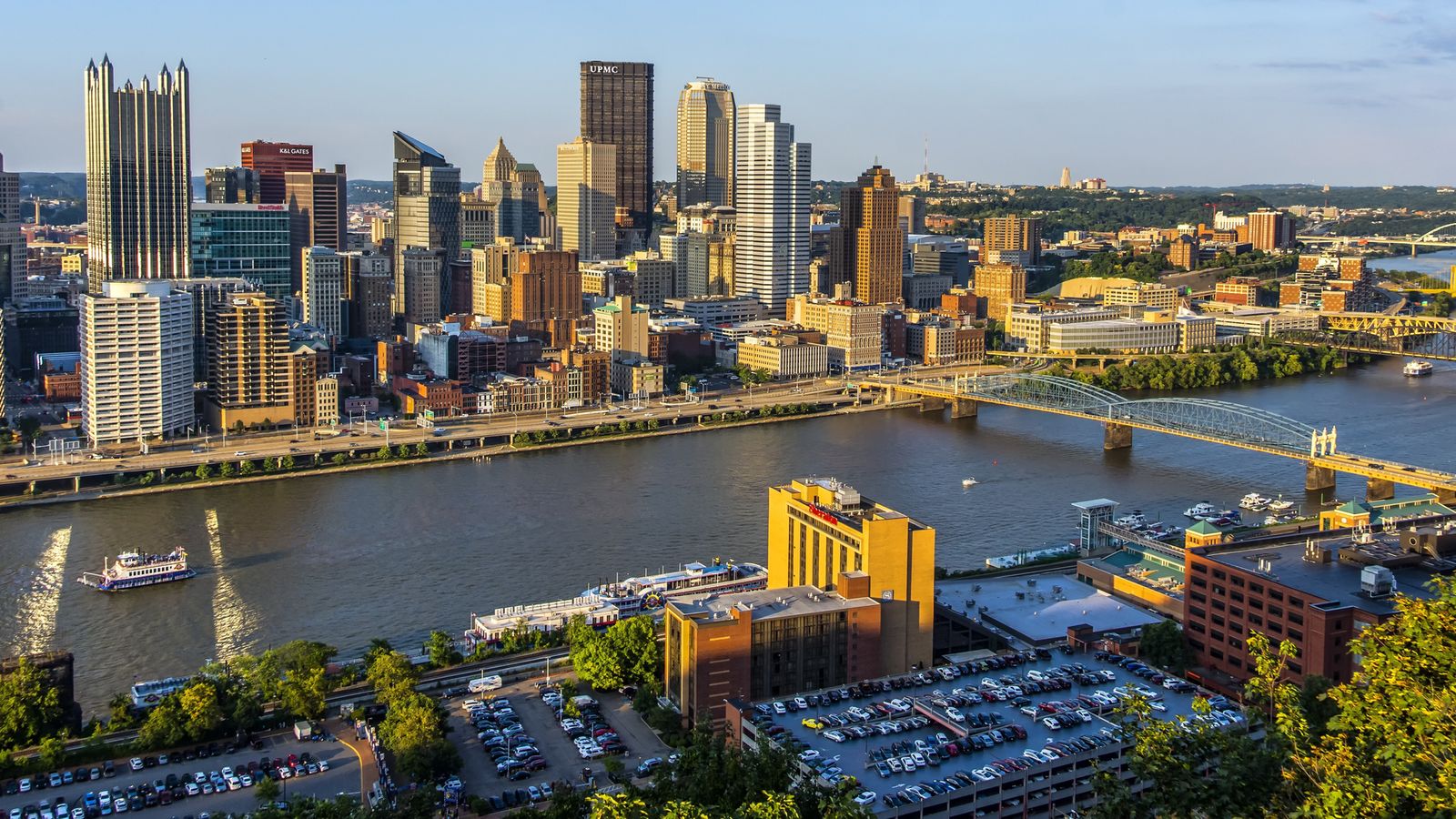 View of Pittsburgh rivers from the North Hills